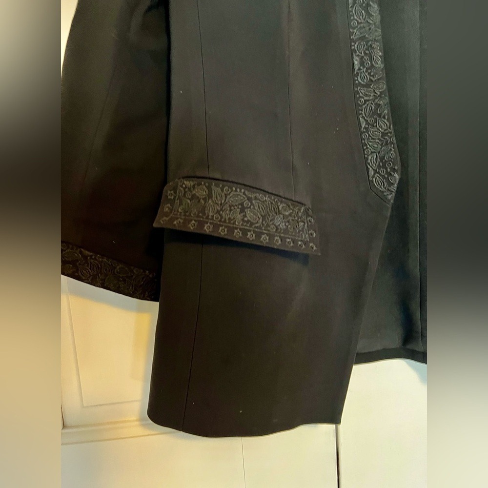 Kobi Halperin Rosalie Embellished Blazer Black Open Front Size M - Picture 9 of 9